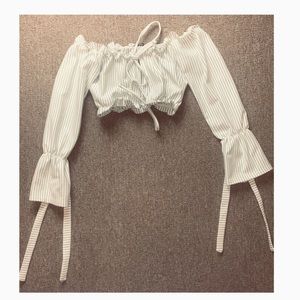 Long sleeve Strapless/ Off The Shoulder Top